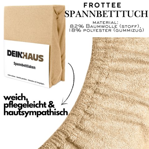 Spannbettlaken Frottee Beige 120x200