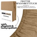 Spannbettlaken Frottee Dunkelbeige 180x200