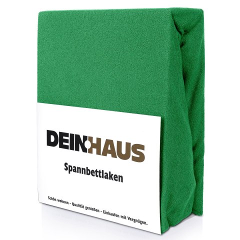 Spannbettlaken Frottee Dunkelgrün 140x200