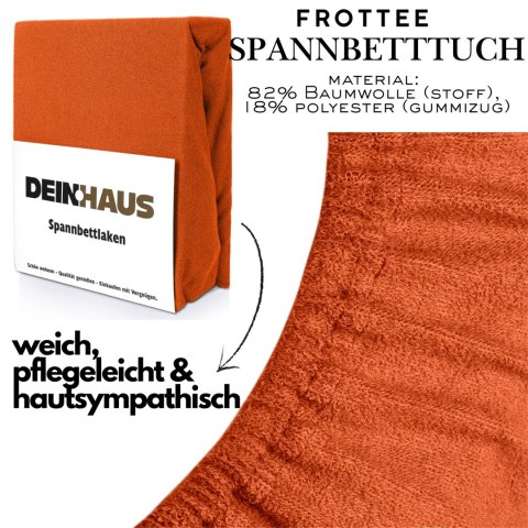 Spannbettlaken Frottee Orange 200x220