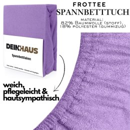 Spannbettlaken Frottee Violett 100x200