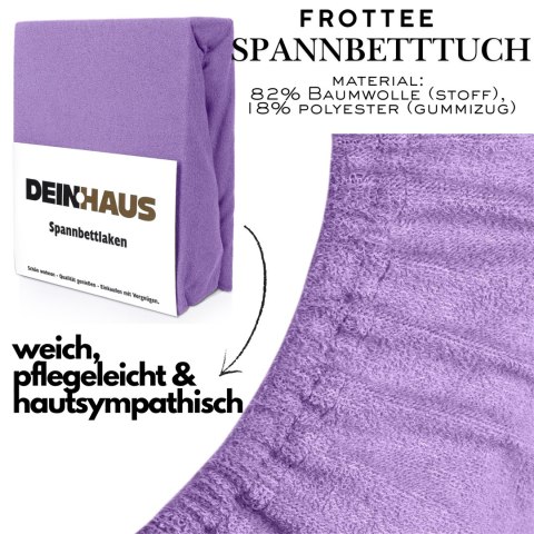 Spannbettlaken Frottee Violett 140x200